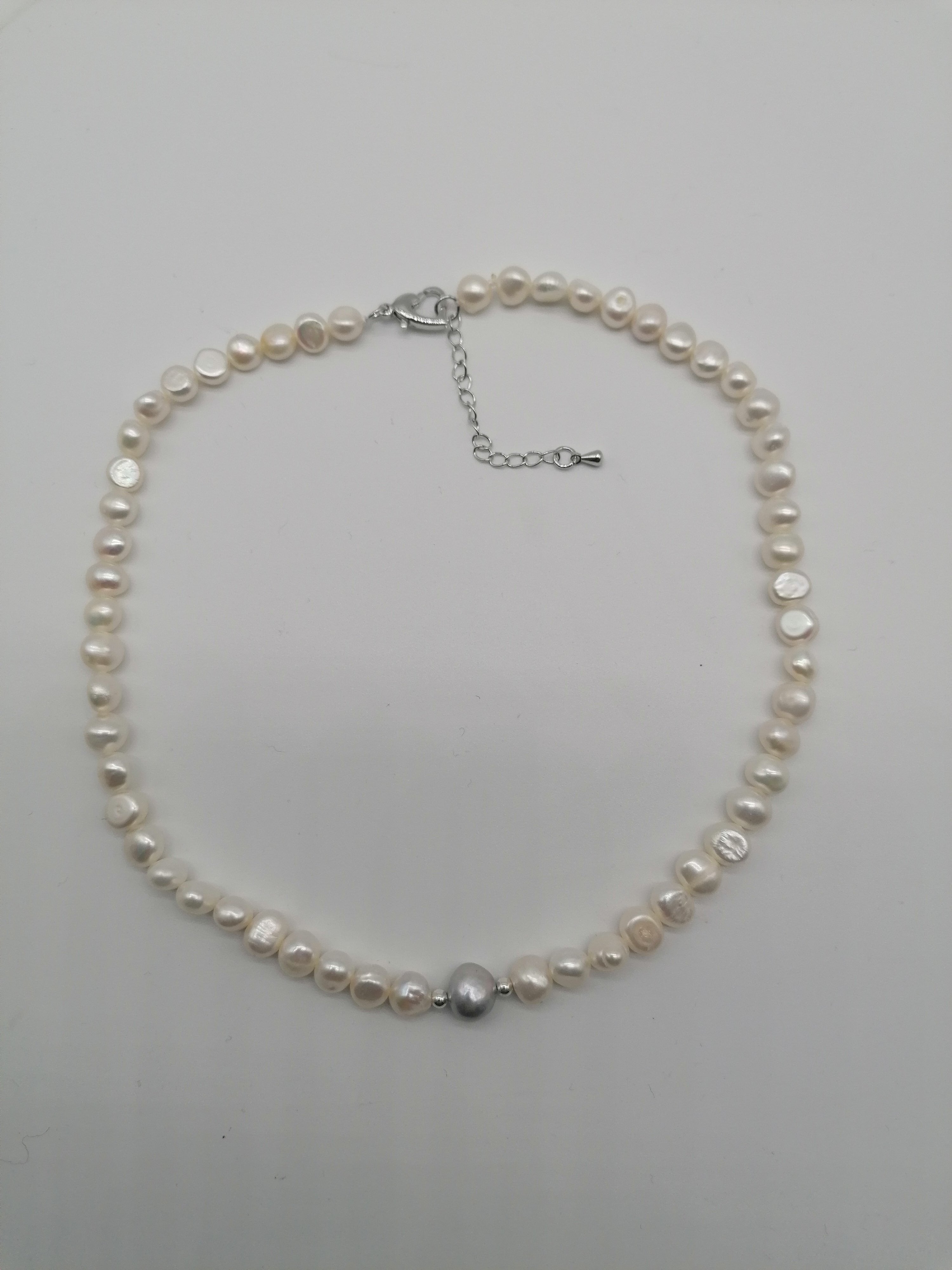 Collier De Perles De Rivière (Girocollo) - Bijou Neuf Sans Emballage