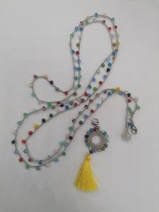 Collana "Le Catenelle" multicolore con nappina gialla