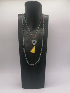 Collana "Le Catenelle" multicolore con nappina gialla