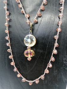 Collana "Le Catenelle" oro rosa e cristalli