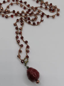 Collana "Le Catenelle con ciondolo in ceramica rosso