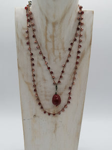 Collana "Le Catenelle con ciondolo in ceramica rosso
