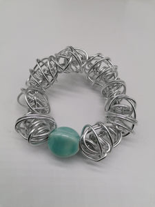 bracciale Le Ingarbugliate con perla in ceramica celeste - tra il dire e il fare