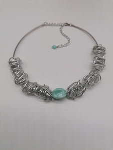 collana Le Ingarbugliate con perla in ceramica celeste - tra il dire e il fare